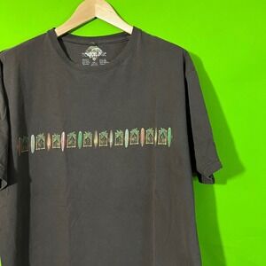 XL‎ Newport Blue Surfboard Palm Tree Wraparound Graphic Print T-Shirt Brown Mens